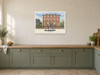 The Big House, Oldbury Poster at A1, in a white frame, in a kitchen