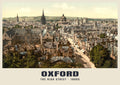 The High Street, Oxford, 1890s hand-coloured photochrom heritage print