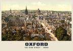 The High Street, Oxford, 1890s hand-coloured photochrom heritage print