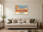 Penarth Pier Poster at A1, in a natural wood frame, in a sitting room