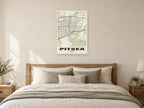 Pitsea Street Map Poster at A1, as a poster, above a bed