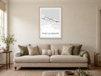 Port Glasgow Town Centre Street Map Poster at A1, in a natural wood frame, in a sitting room