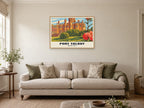 Margam Castle, Port Talbot Poster at A1, in a natural wood frame, in a sitting room