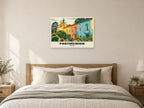 Portmeirion Poster at A1, as a poster, above a bed