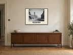 Castle Street, Reading, 1890 Heritage Print at A1, in a black frame, above a sideboard