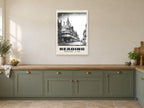 Oxford Road, Reading, c. 1920 Heritage Print at A1, in a white frame, in a kitchen