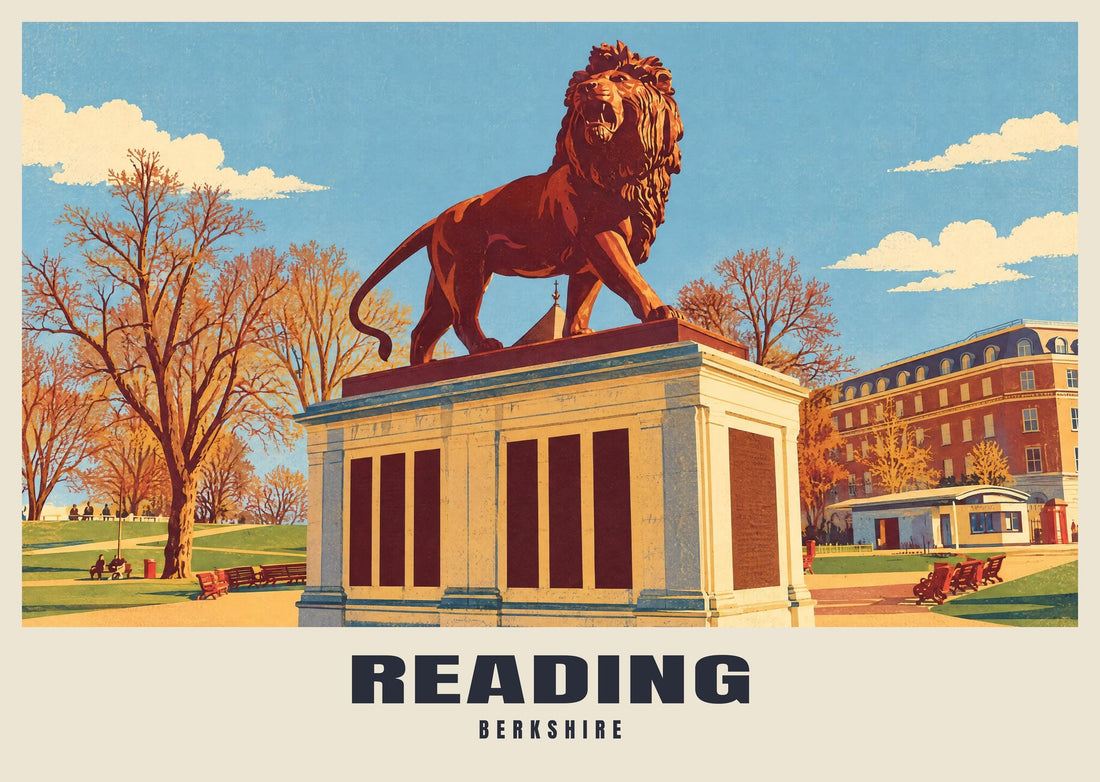 Reading vintage-style poster