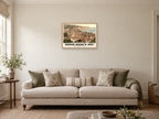Robin Hood's Bay, 1890s Heritage Print at A2, in a natural wood frame, in a sitting room