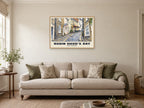 Robin Hood's Bay Poster at A1, in a natural wood frame, in a sitting room