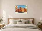 Rochdale Town Hall Poster at A1, as a poster, above a bed