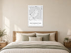 Rotherhithe Street Map Poster at A1, as a poster, above a bed
