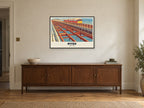 Ryde Pier Poster at A1, in a black frame, above a sideboard