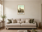 Salisbury Cathedral, 1890s Heritage Print at A2, in a natural wood frame, in a sitting room