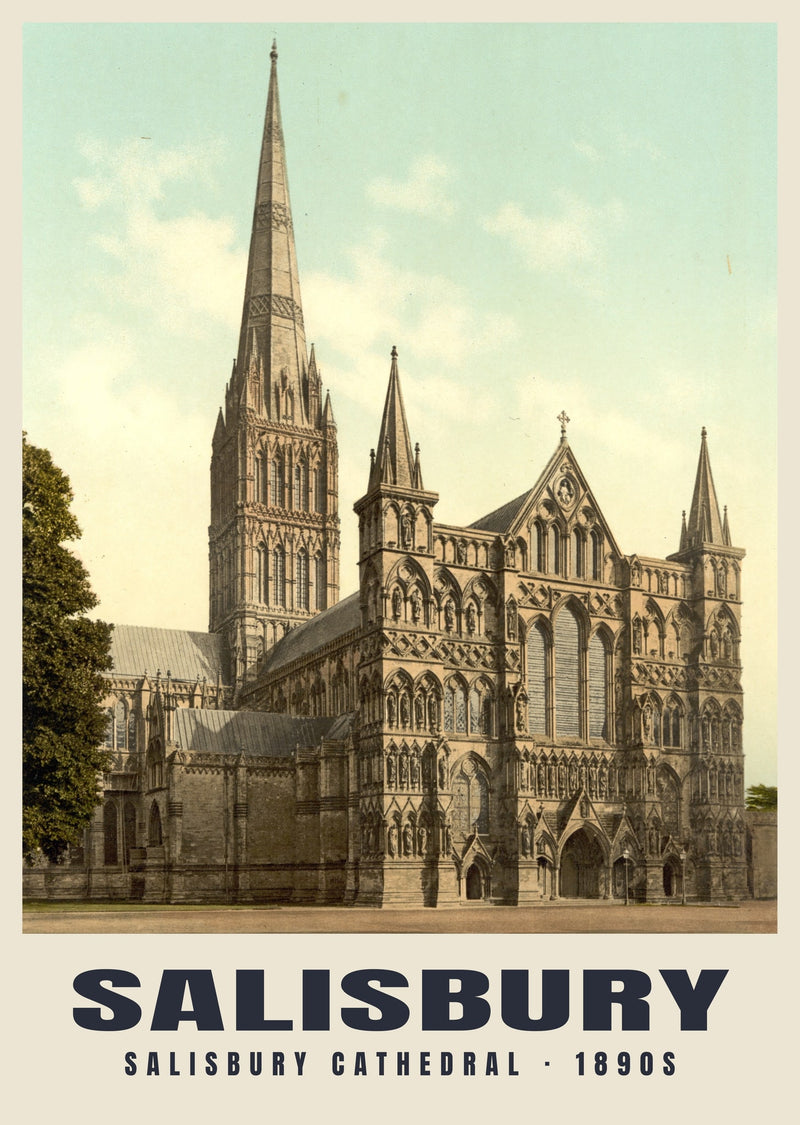 Salisbury Cathedral, 1890s Heritage Print