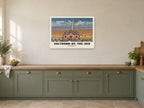 Saltburn Pier, Saltburn-by-the-Sea Poster at A1, in a white frame, in a kitchen