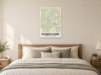 San Lorenzo de El Escorial Street Map Poster at A1, as a poster, above a bed
