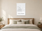 Schliersee Town Centre Street Map Poster at A1, as a poster, above a bed