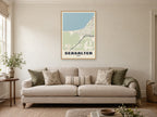 Seasalter Street Map Poster at A1, in a natural wood frame, in a sitting room