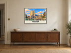 St Gregory’s Church, Seaton Poster at A1, in a black frame, above a sideboard
