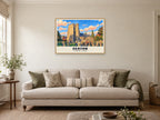 St Gregory’s Church, Seaton Poster at A1, in a natural wood frame, in a sitting room