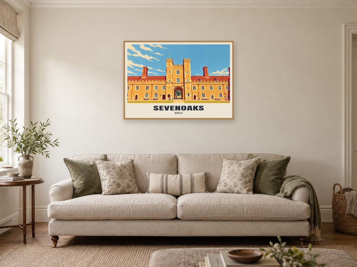 Knole, Sevenoaks Poster at A1, in a natural wood frame, in a sitting room