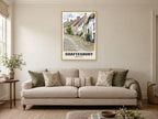 Gold Hill, Shaftesbury Poster at A1, in a natural wood frame, in a sitting room