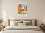 Salts Mill, Shipley Poster at A1, as a poster, above a bed