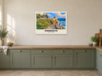 Jacob’s Ladder, Sidmouth Poster at A1, in a white frame, in a kitchen