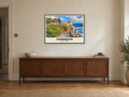 Jacob’s Ladder, Sidmouth Poster at A1, in a black frame, above a sideboard