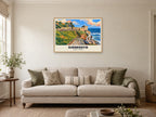 Jacob’s Ladder, Sidmouth Poster at A1, in a natural wood frame, in a sitting room