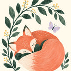 Sleepy Fox Children’s Print — square composition
