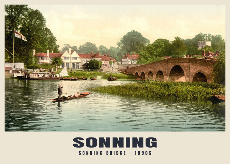 Sonning Bridge, 1890s Heritage Print