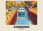 Sonning Lock vintage-style poster