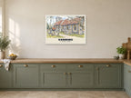 St Andrew's Church, Sonning Poster at A1, in a white frame, in a kitchen