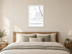 South Normanton Village Centre Street Map Poster at A1, as a poster, above a bed