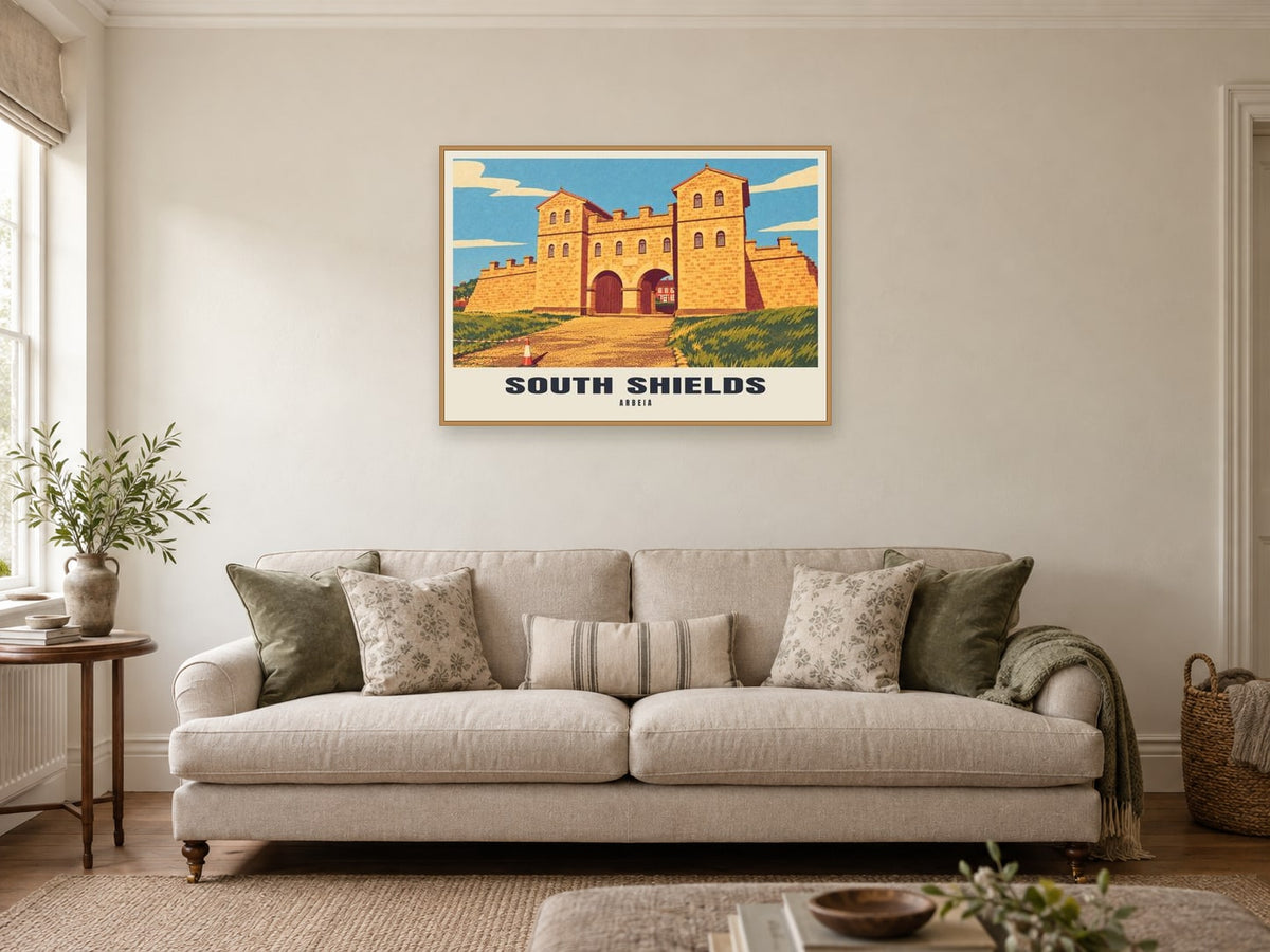 Arbeia, South Shields Poster at A1, in a natural wood frame, in a sitting room