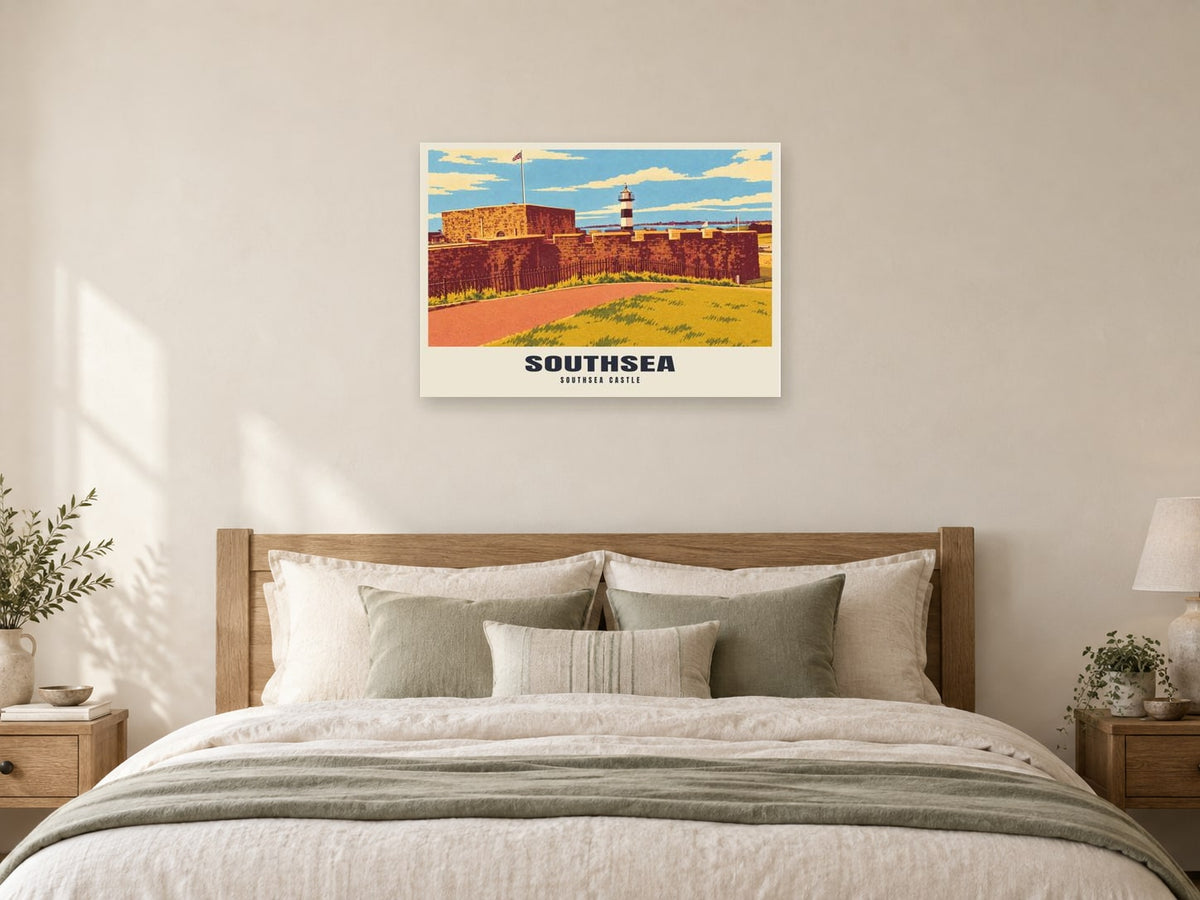 Southsea Castle Poster at A1, as a poster, above a bed
