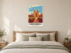 Southwell Minster Poster at A1, as a poster, above a bed