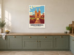 Southwell Minster Poster at A1, in a white frame, in a kitchen