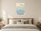 Southwick Street Map Poster at A1, as a poster, above a bed