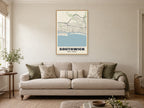 Southwick Street Map Poster at A1, in a natural wood frame, in a sitting room