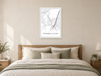 Springwell Village Village Centre Street Map Poster at A1, as a poster, above a bed