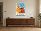 St Albans Cathedral Poster at A1, in a black frame, above a sideboard