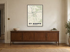 St Asaph Street Map Poster at A1, in a black frame, above a sideboard
