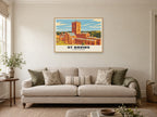 St Davids Cathedral Poster at A1, in a natural wood frame, in a sitting room