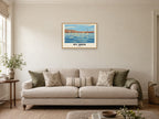St Ives named Retro Railway print at A2, in a natural wood frame, in a sitting room