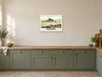St Michael's Mount, Marazion, 1890s Heritage Print at A2, in a white frame, in a kitchen