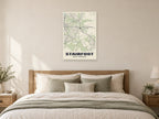 Stairfoot Street Map Poster at A1, as a poster, above a bed