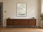 Stalybridge Street Map Poster at A1, in a black frame, above a sideboard
