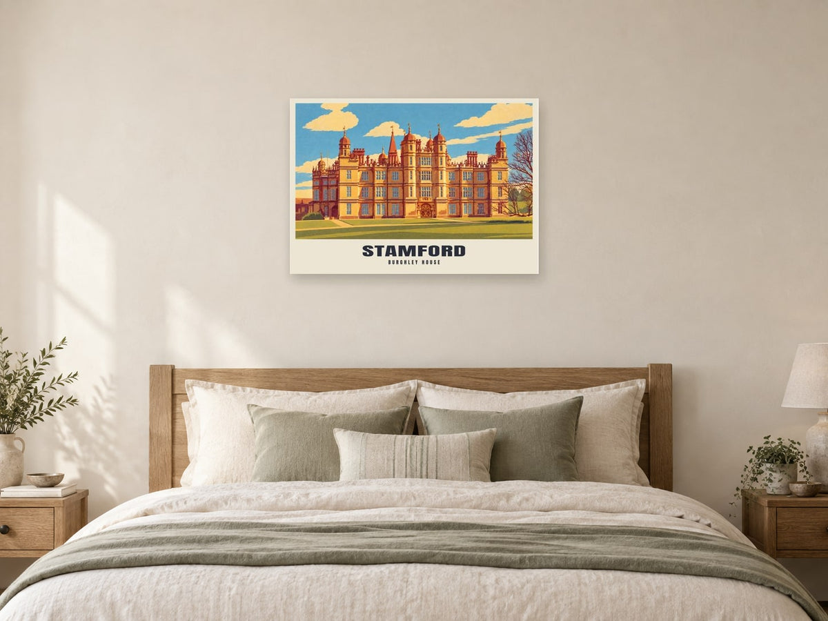 Burghley House, Stamford Poster at A1, as a poster, above a bed